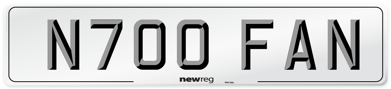 N700 FAN Number Plate from New Reg